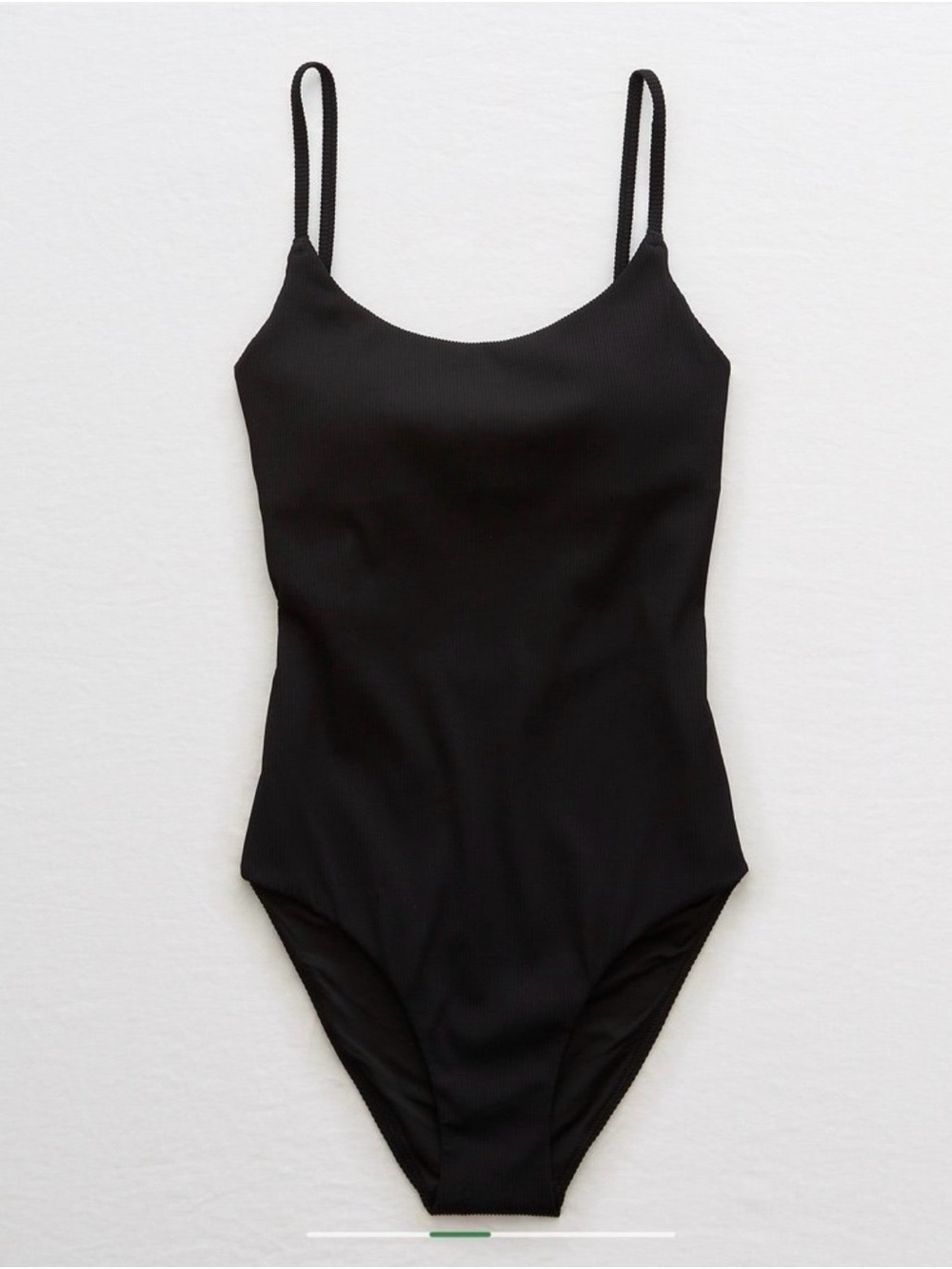 Aerie Ribbed Tie Back Classic Minimalist Beach Vacation One Piece Swimsuit Large